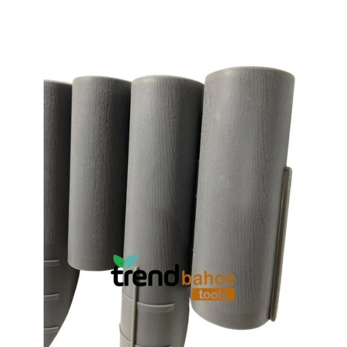 Trendbahce Ahşap Görünümlü Çim Bordürü 2.3 METRE Çim Ayırıcı Gri