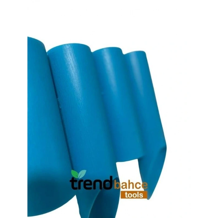 Trendbahce Ahşap Görünümlü Çim Bordürü 2.3 METRE Çim Ayırıcı Mavi