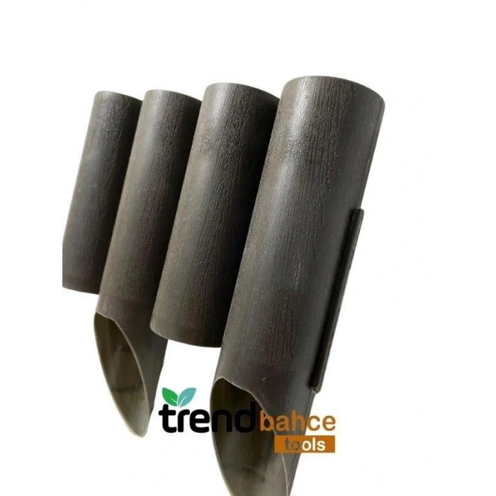 Trendbahce Ahşap Görünümlü Çim Bordürü 2.3 METRE Çim Ayırıcı Siyah