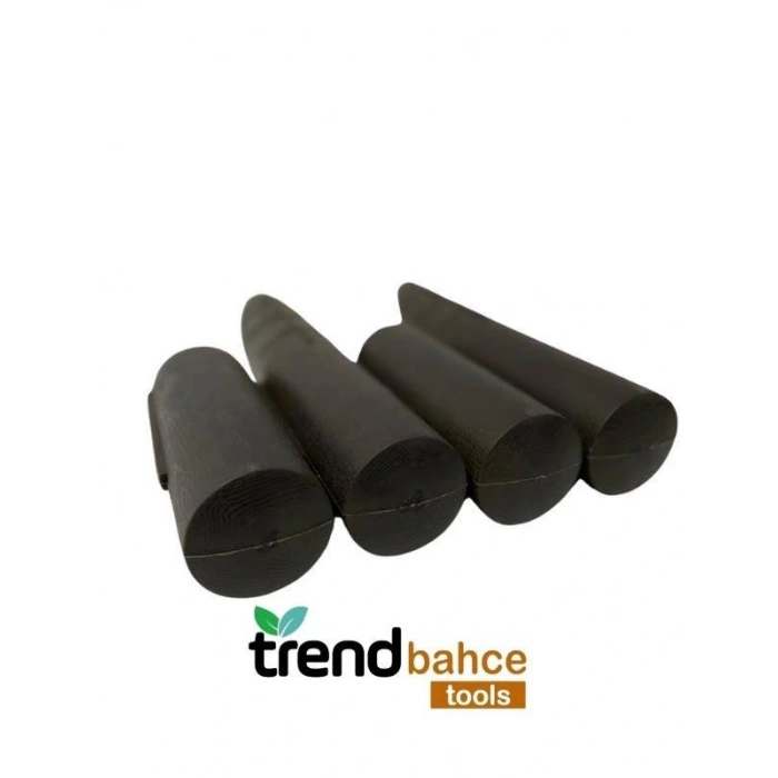 Trendbahce Ahşap Görünümlü Çim Bordürü 2.3 METRE Çim Ayırıcı Siyah