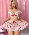 3 Parça Çilek Desenli Şık Takım