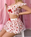 3 Parça Çilek Desenli Şık Takım