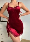 KIRMIZI KADİFE GECELİK