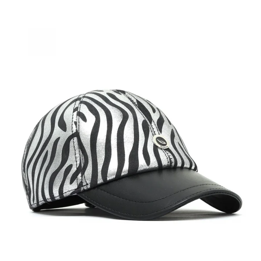 Siyah Deri-zebra Deri Kadın Şapka 01wspk1000