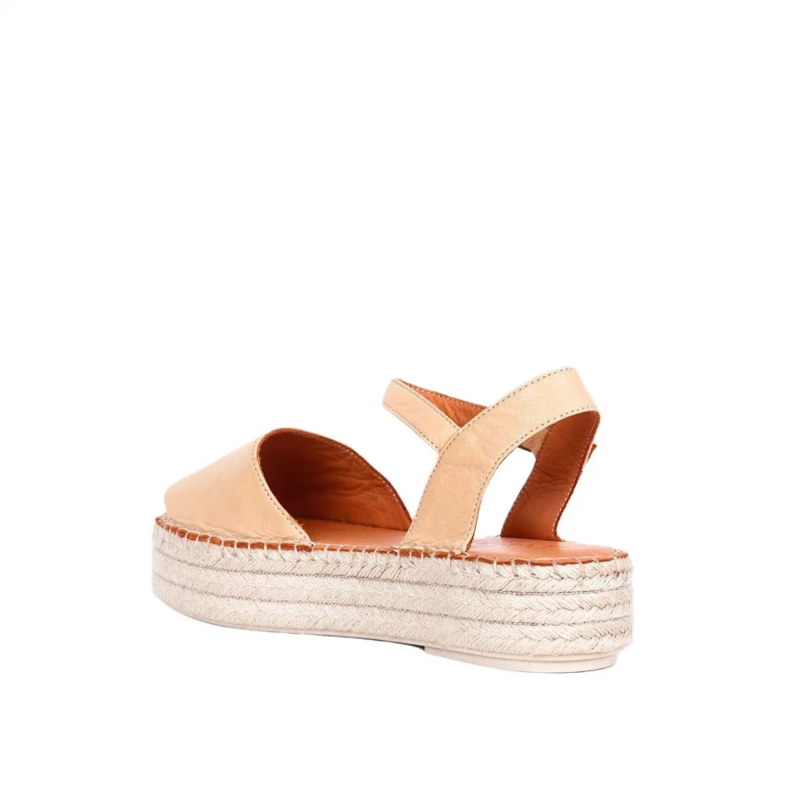 Bej Deri Kadın Espadril Sandalet