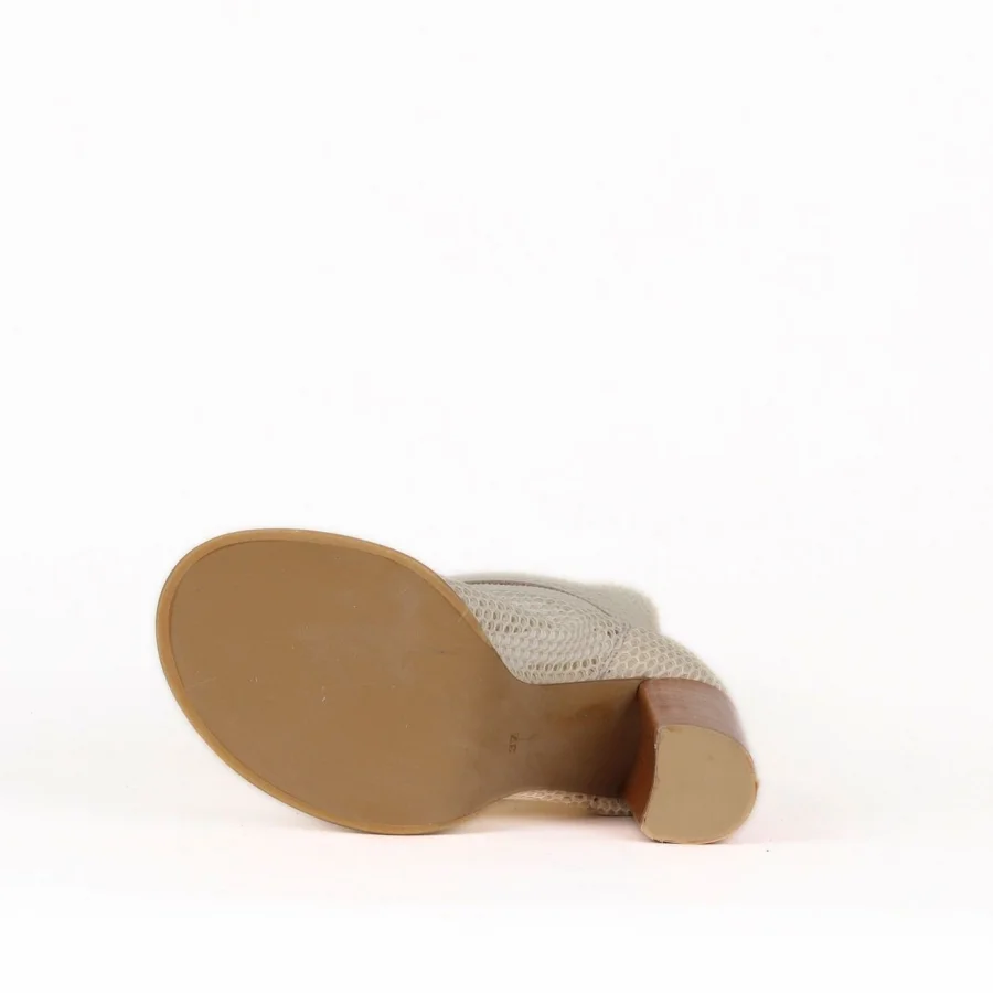 Bej File-Deri Kadın Topuklu Bot