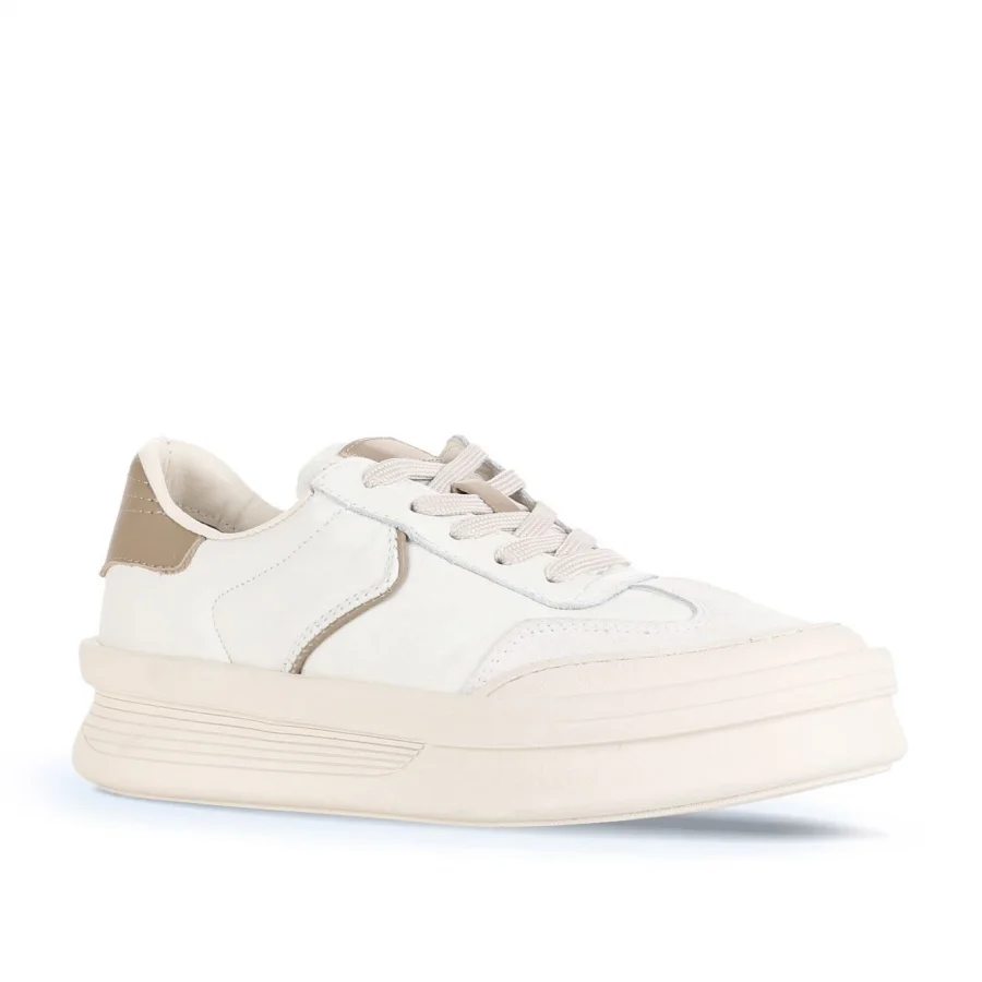 Bej Süet-Deri Kadın Sneakers