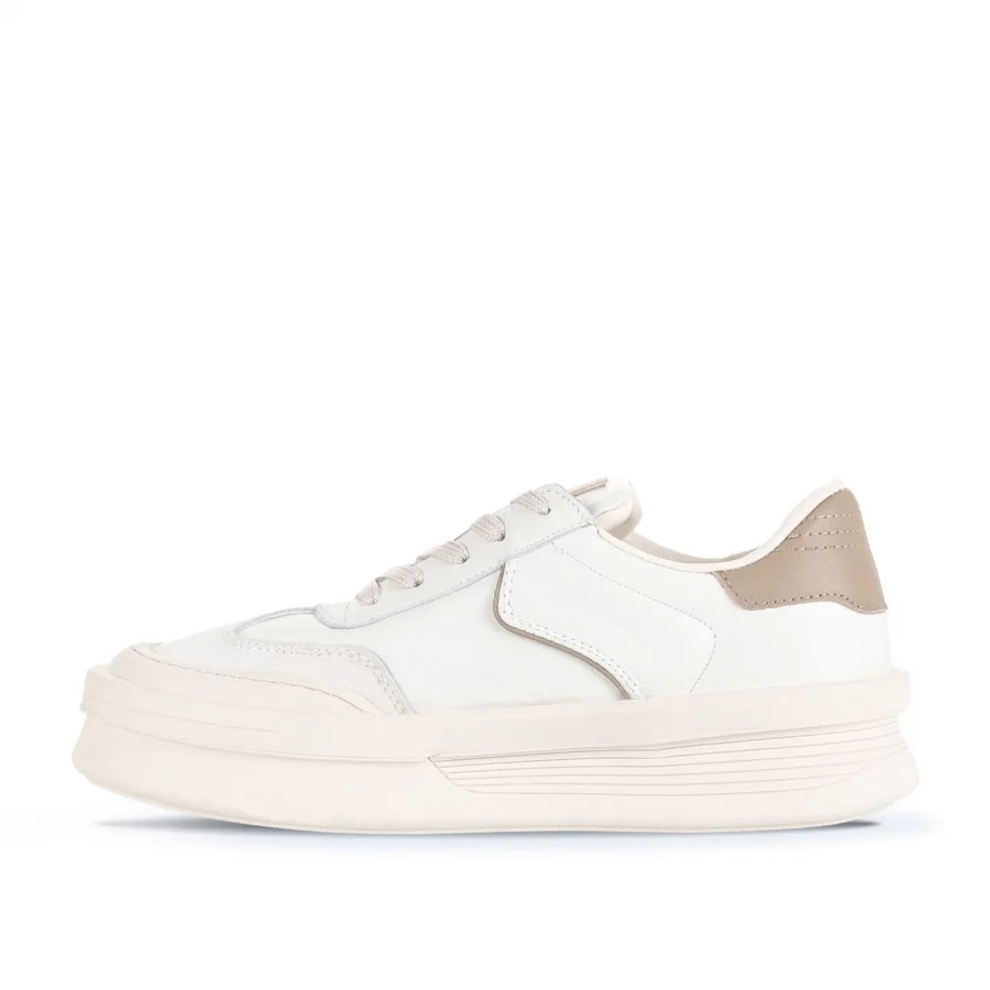 Bej Süet-Deri Kadın Sneakers