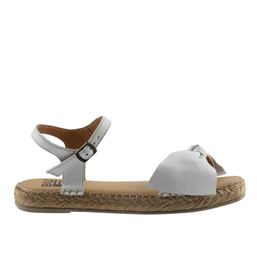 Beyaz Deri Kadın Espadril Sandalet