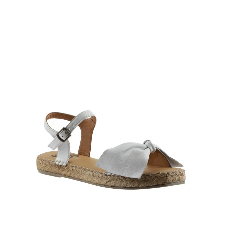 Beyaz Deri Kadın Espadril Sandalet