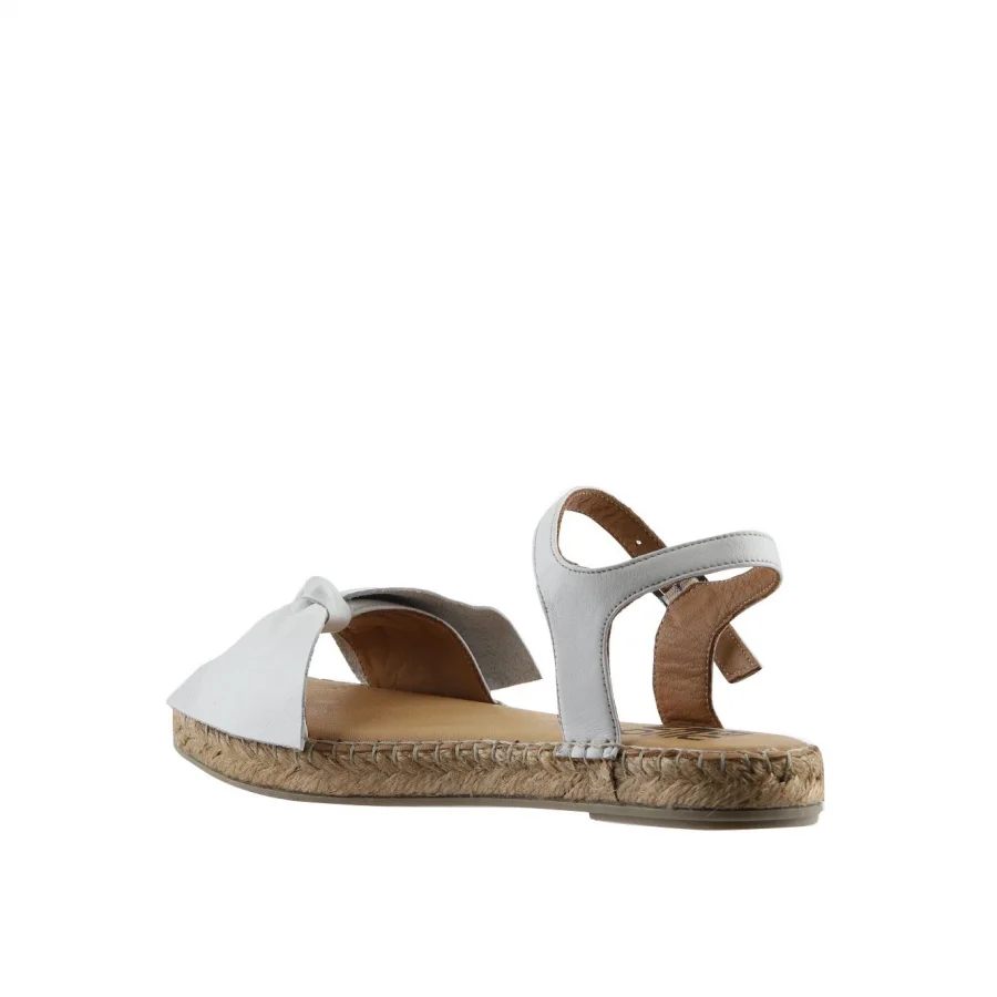 Beyaz Deri Kadın Espadril Sandalet
