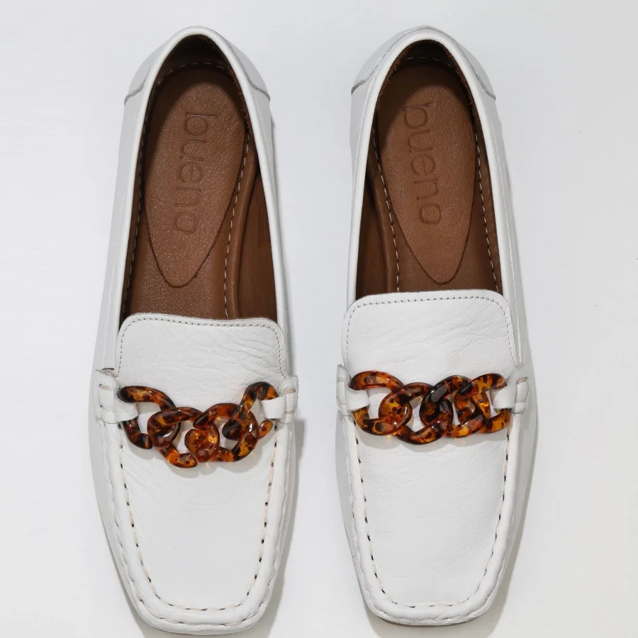 Beyaz Deri Kadın Loafer