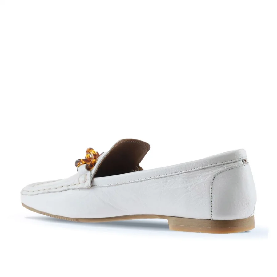 Beyaz Deri Kadın Loafer