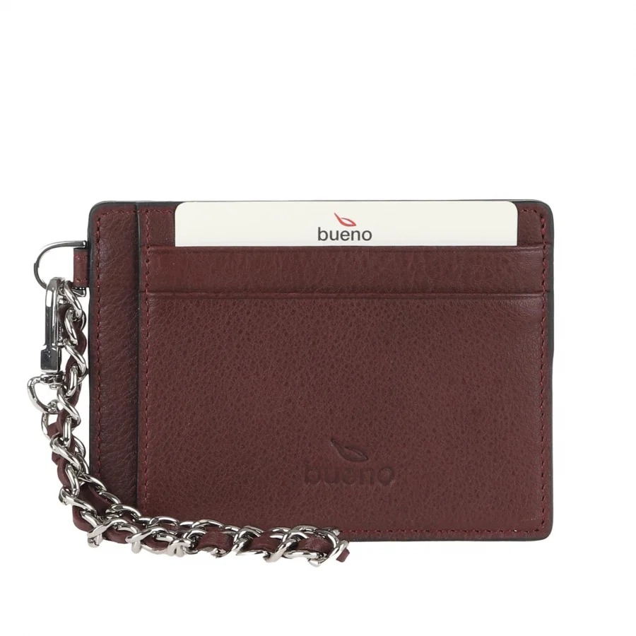 Bordo Koyu Deri Unisex Kartlık