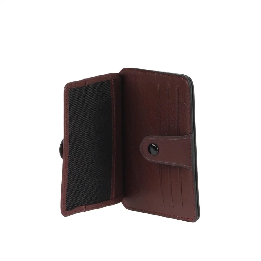 Bordo Koyu Deri Unisex Kartlık