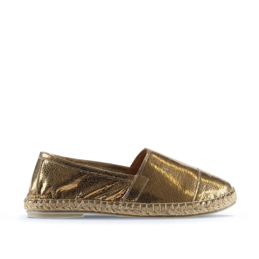 Bronz Deri Kadın Espadril Ayakkabı