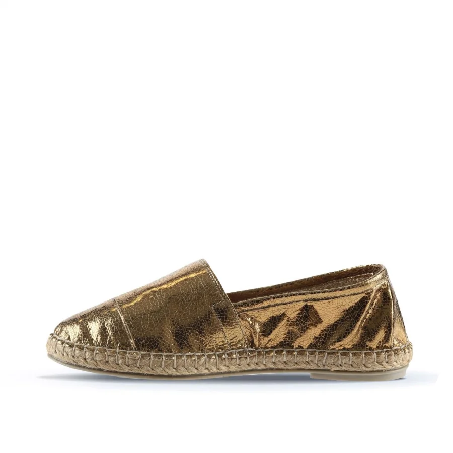 Bronz Deri Kadın Espadril Ayakkabı