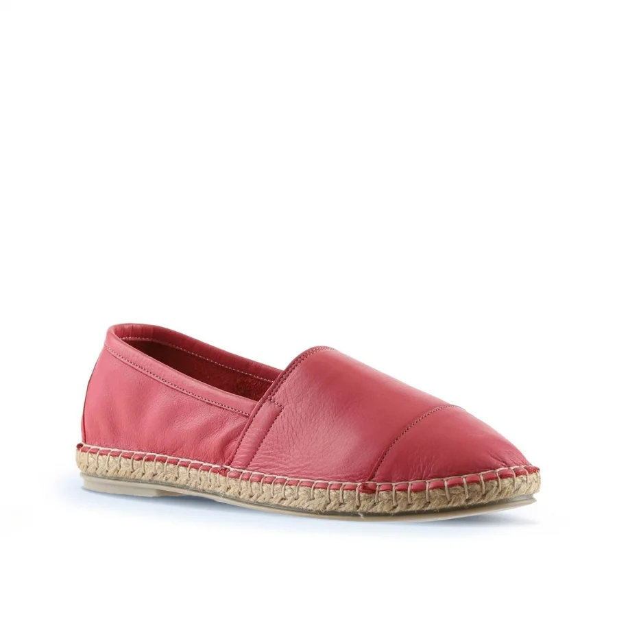 Fuşya Deri Kadın Espadril Ayakkabı