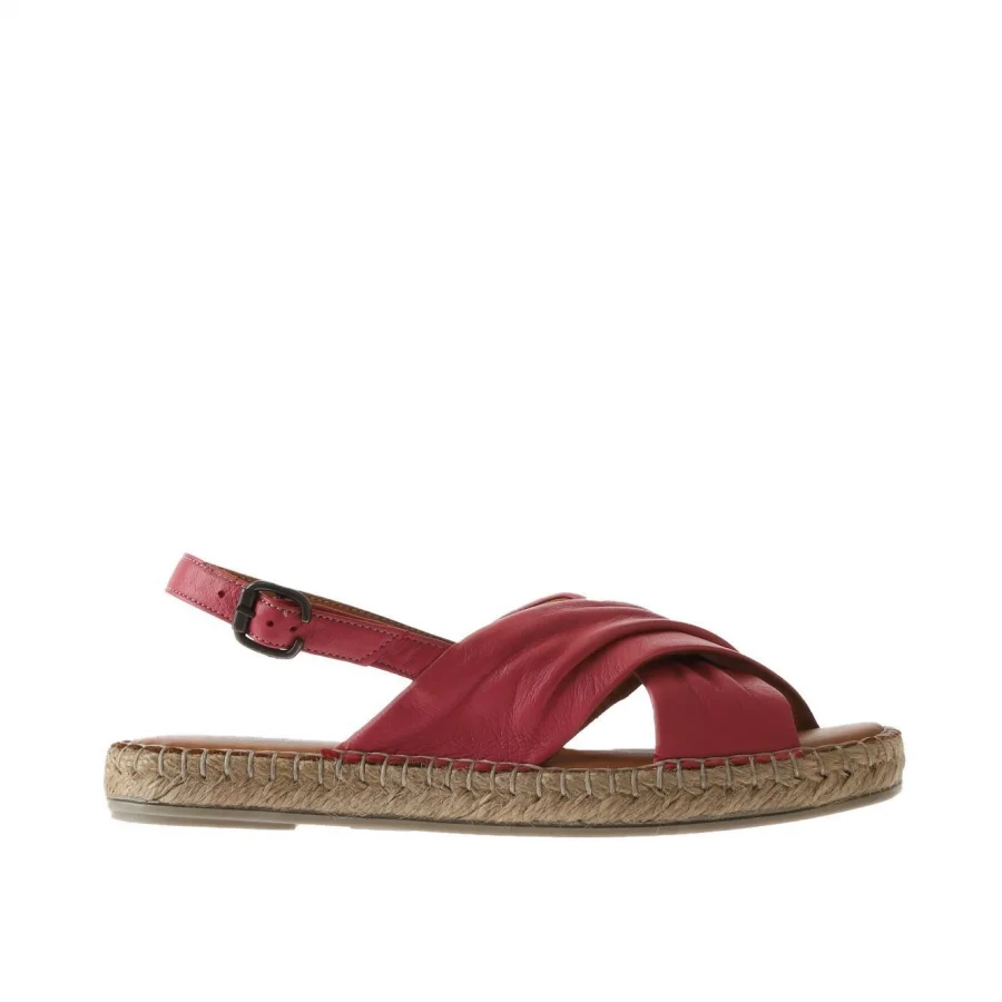 Fuşya Deri Kadın Espadril Sandalet