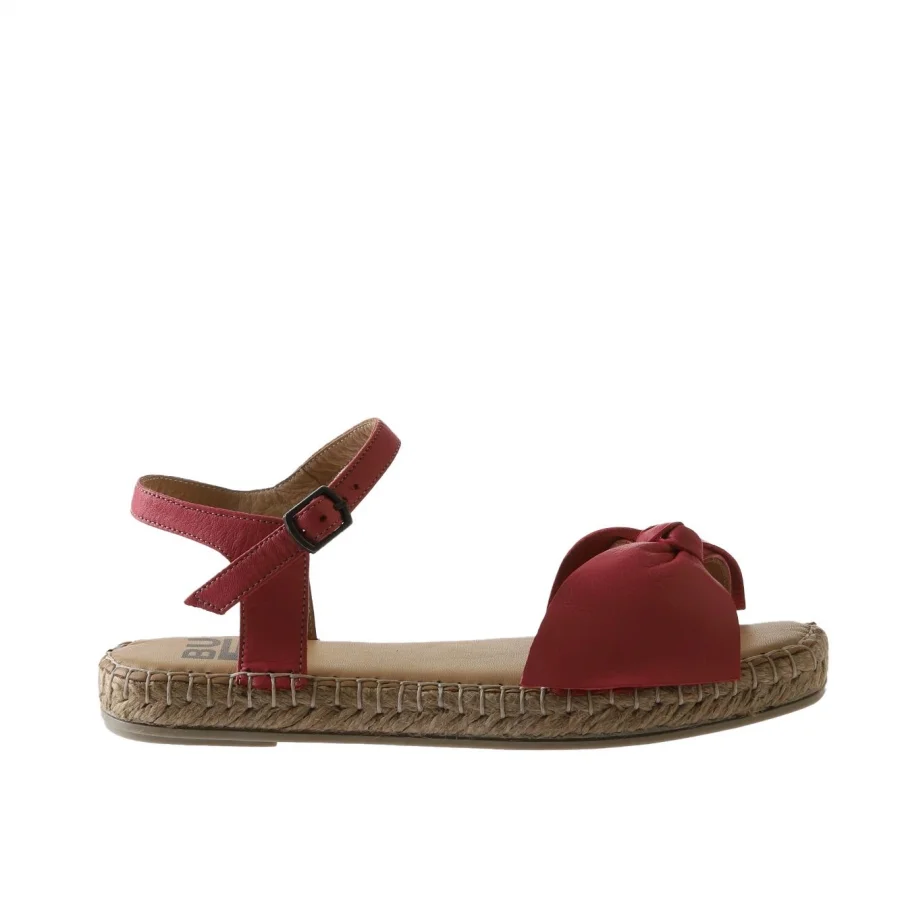 Fuşya Deri Kadın Espadril Sandalet