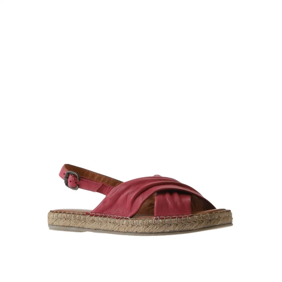Fuşya Deri Kadın Espadril Sandalet