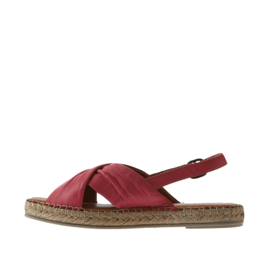 Fuşya Deri Kadın Espadril Sandalet