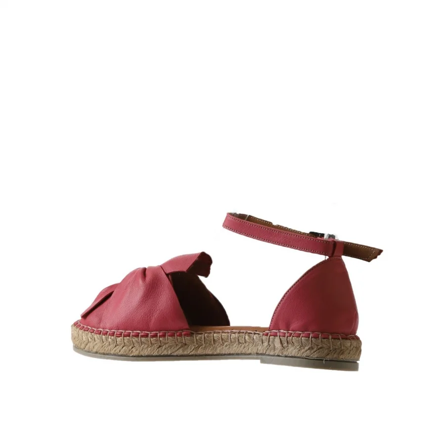 Fuşya Deri Kadın Espadril Sandalet