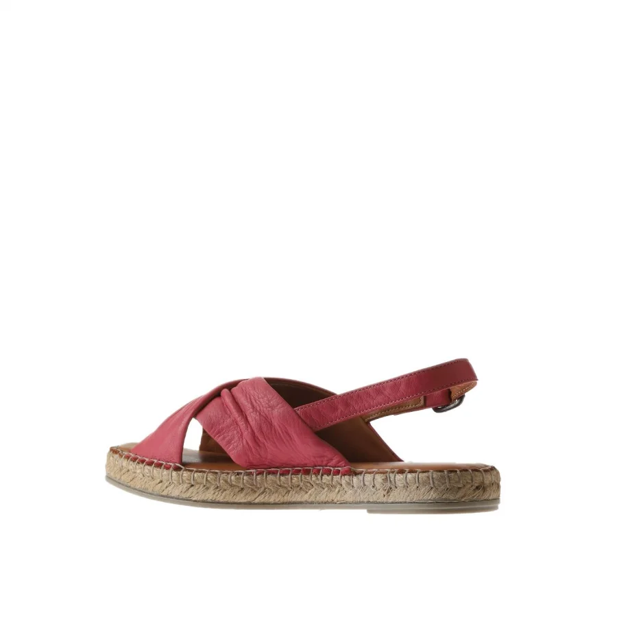 Fuşya Deri Kadın Espadril Sandalet