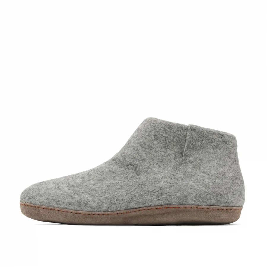 Gri Açık Keçe Tofvel Unisex ev terliği