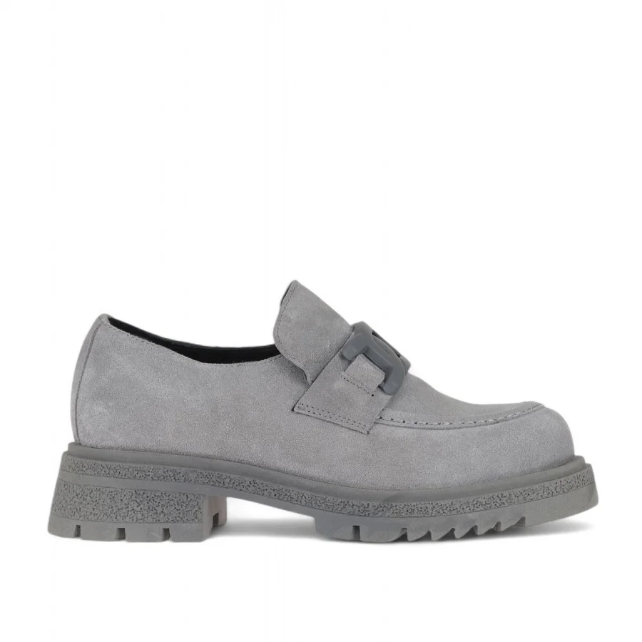 Gri Açık Süet Kadın Loafer