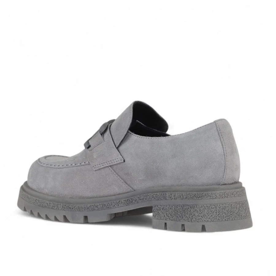 Gri Açık Süet Kadın Loafer