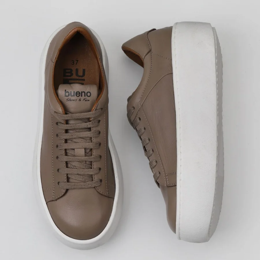 Gri Deri Kadın Sneakers