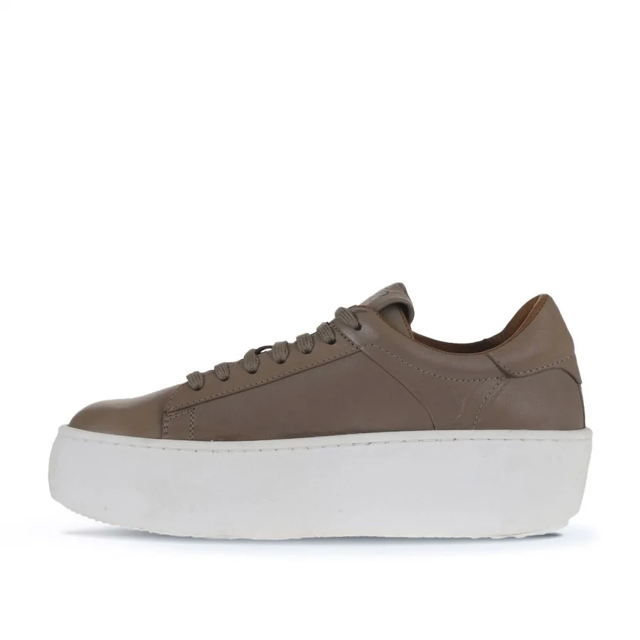Gri Deri Kadın Sneakers