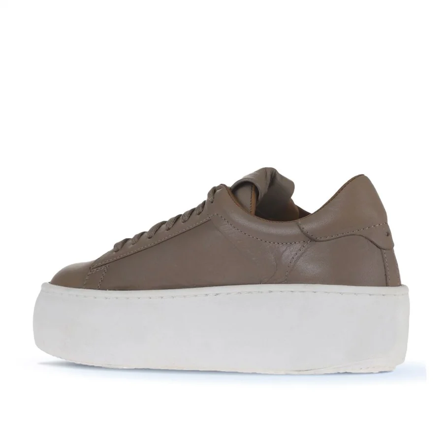 Gri Deri Kadın Sneakers