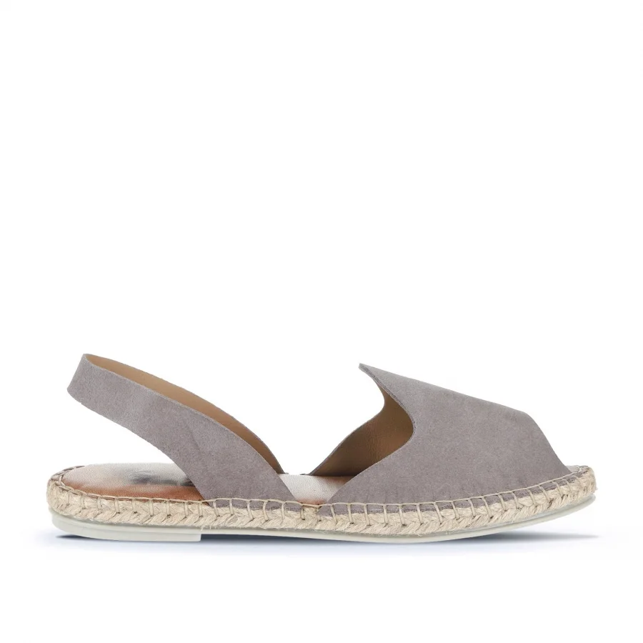 Gri Koyu Alf Süet Kadın Espadril Sandalet