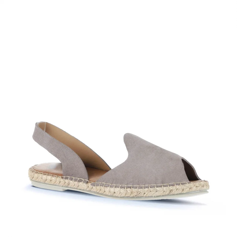 Gri Koyu Alf Süet Kadın Espadril Sandalet