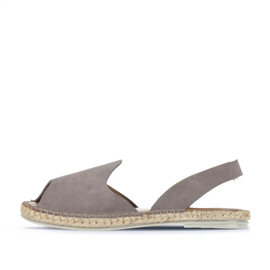 Gri Koyu Alf Süet Kadın Espadril Sandalet