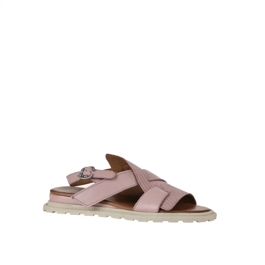 Gül Kurusu Deri Kadın Düz Sandalet
