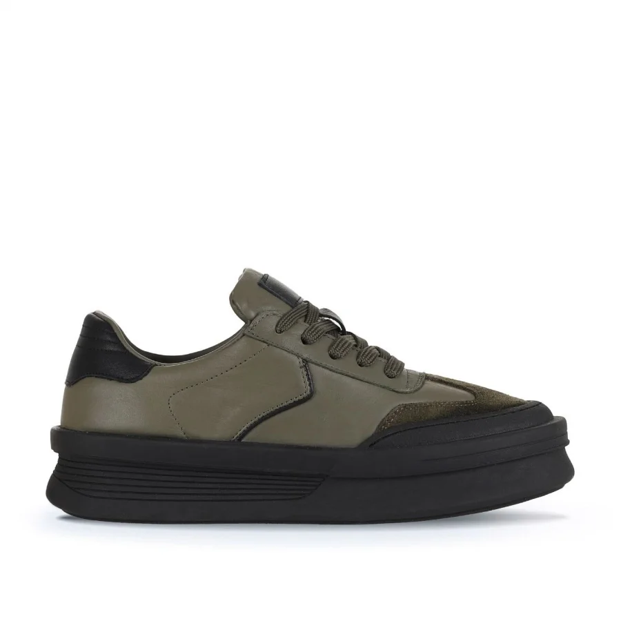Haki Süet-Deri Kadın Sneakers