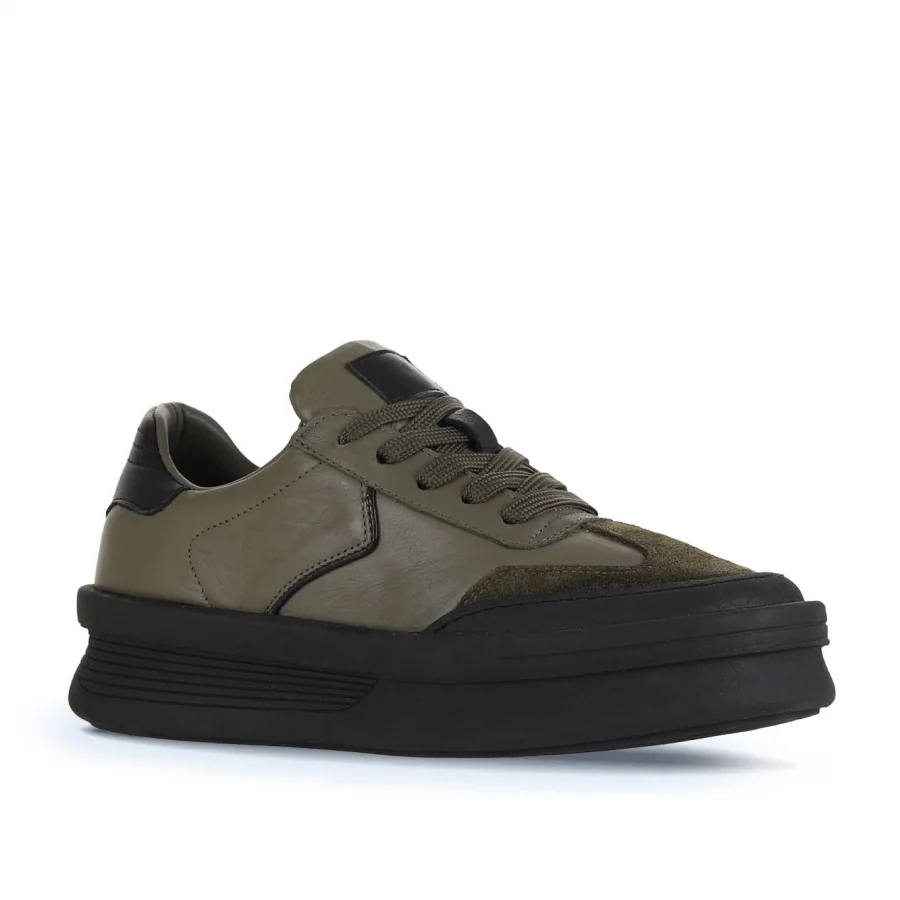 Haki Süet-Deri Kadın Sneakers