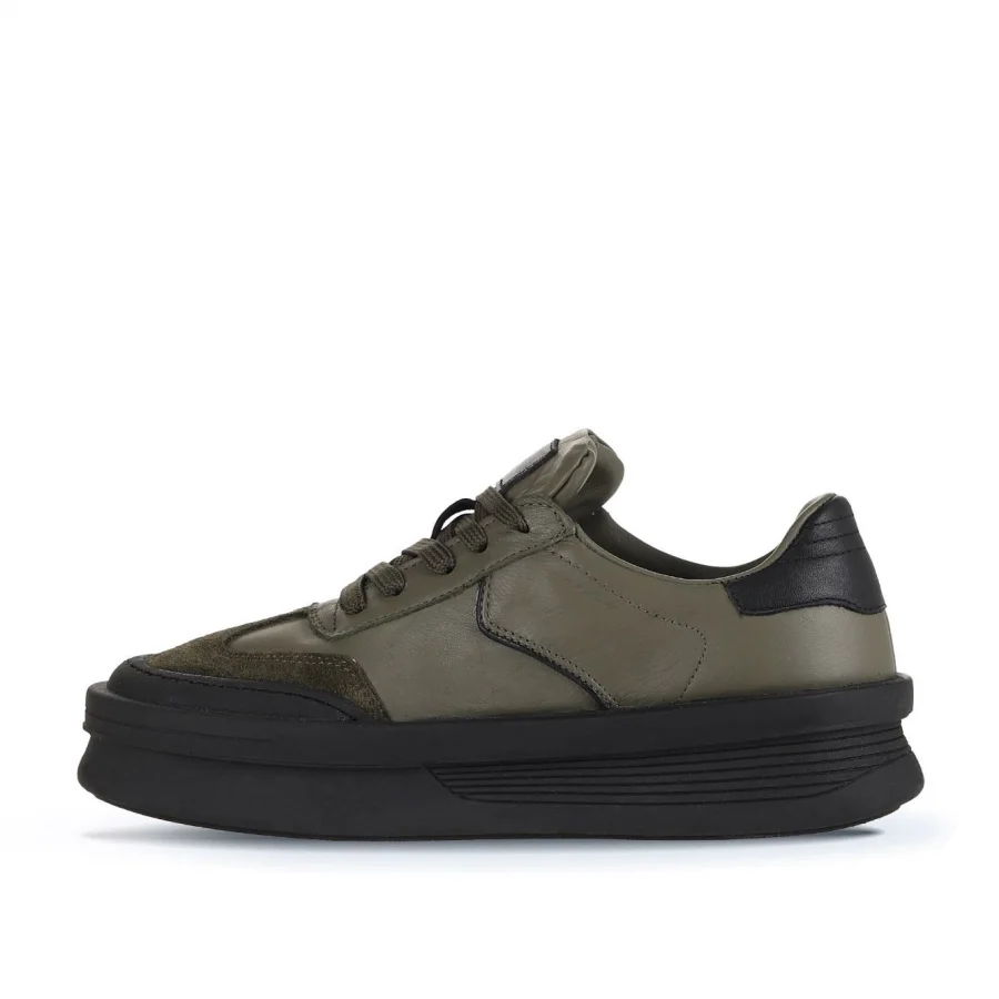 Haki Süet-Deri Kadın Sneakers