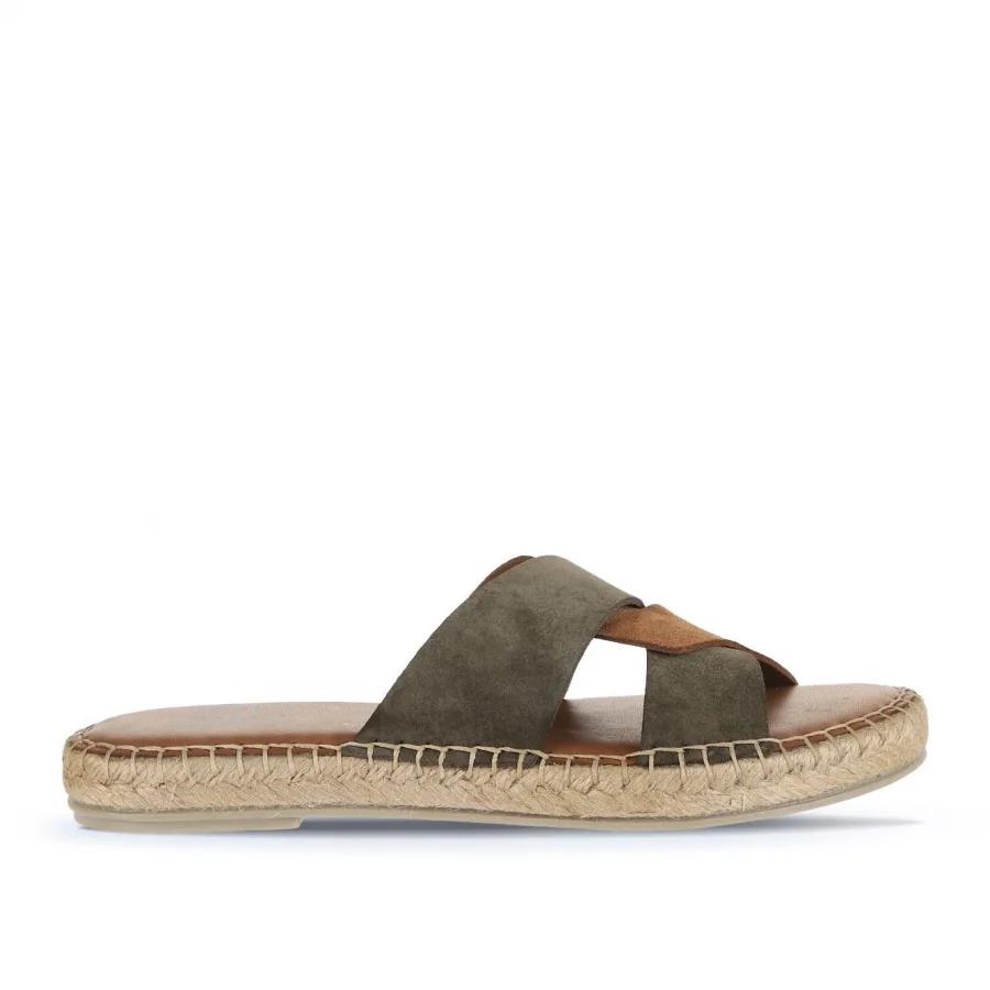Haki Taba Alf Süet Kadın Espadril Terlik