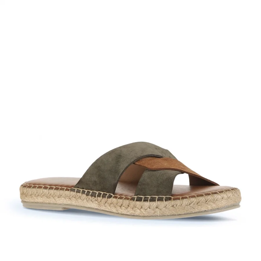 Haki Taba Alf Süet Kadın Espadril Terlik