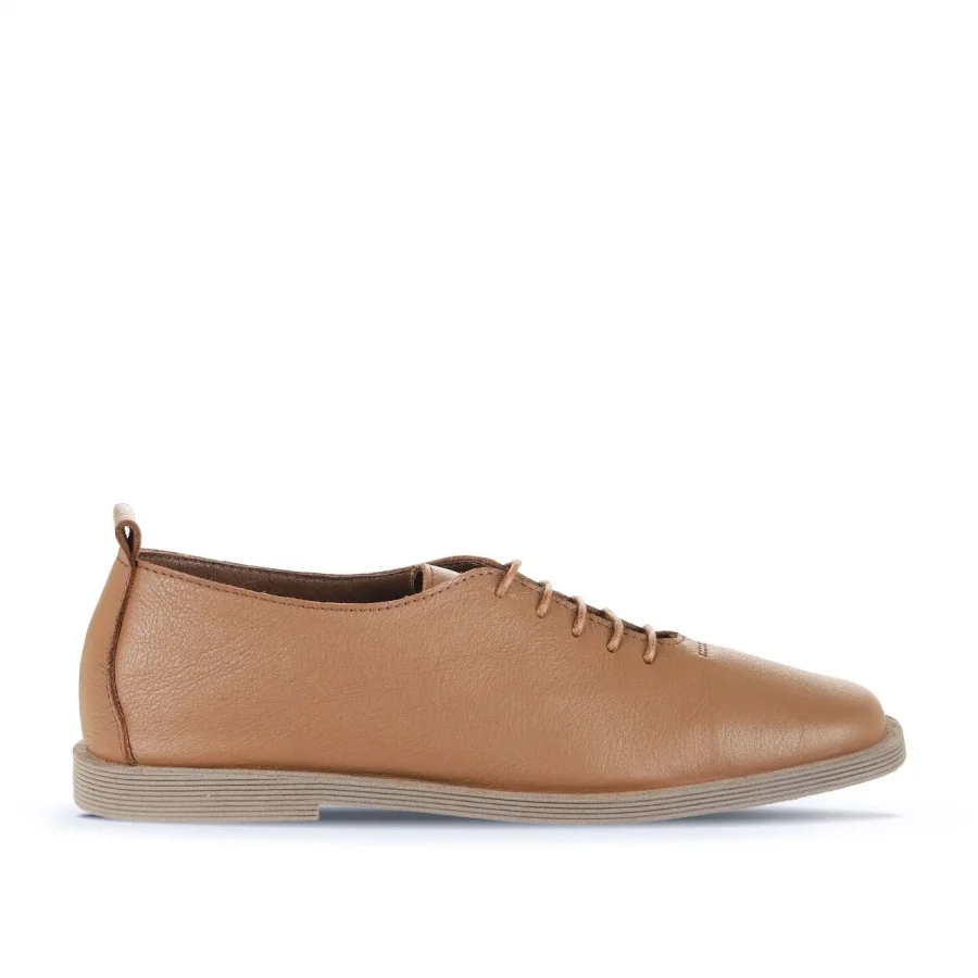 Kahverengi Deri Kadın Günlük Ayakkabı