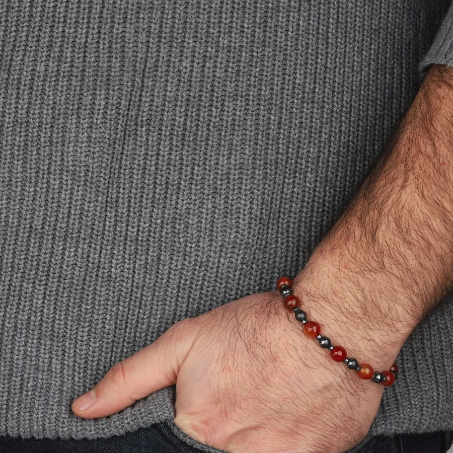 Kiremit Doğal Taş Erkek Bileklik