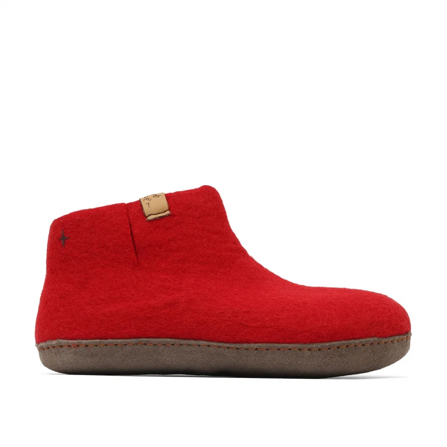 Kırmızı Keçe Tofvel Unisex ev terliği