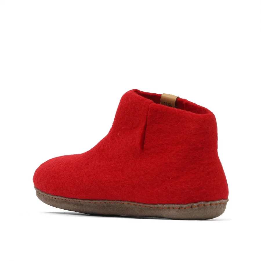 Kırmızı Keçe Tofvel Unisex ev terliği