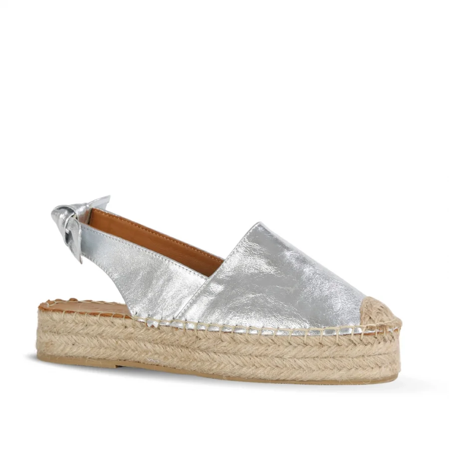 Lame Deri Kadın Espadril Sandalet