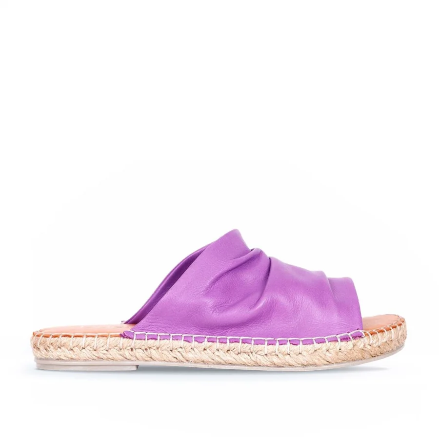 Lila Deri Kadın Espadril Terlik