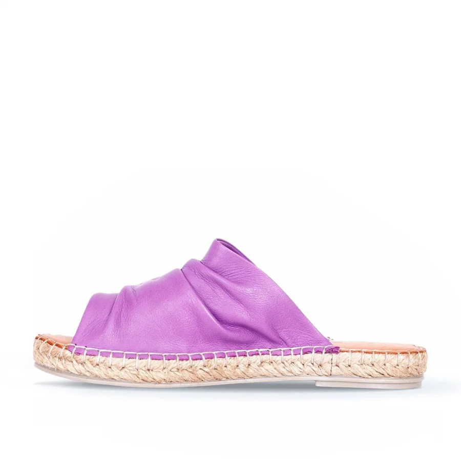 Lila Deri Kadın Espadril Terlik